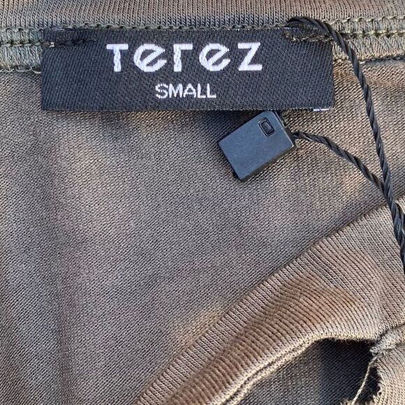 Terez Girl's Olive Solid V Cutout Pullover Long Sleeve. Size Small. NWT - Picture 4 of 7